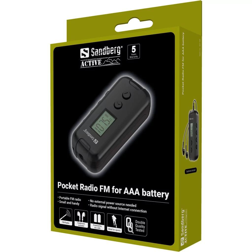 Sandberg Pocket Radio FM for AAA battery Black