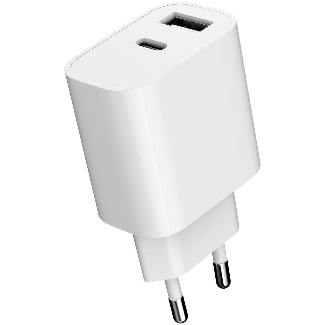 Gembird 2-Port Universal USB Charger A+C 2.4A White