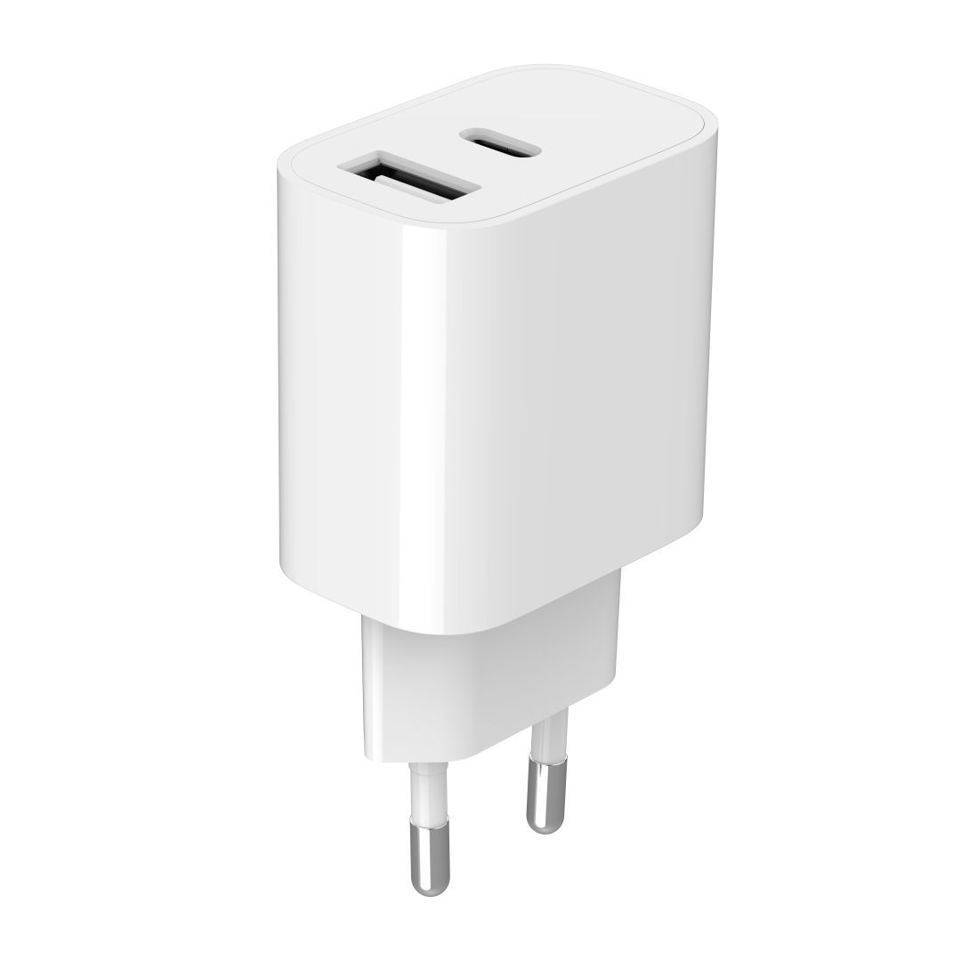 Gembird 2-Port Universal USB Charger A+C 2.4A White