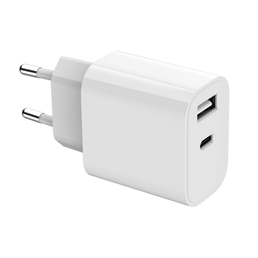 Gembird 2-Port Universal USB Charger A+C 2.4A White