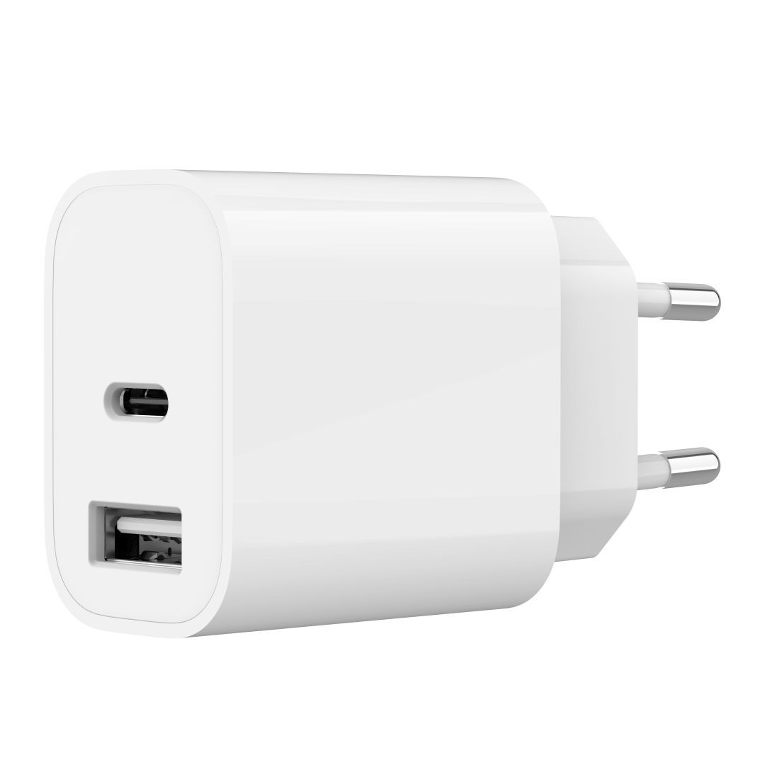 Gembird 2-Port Universal USB Charger A+C 2.4A White