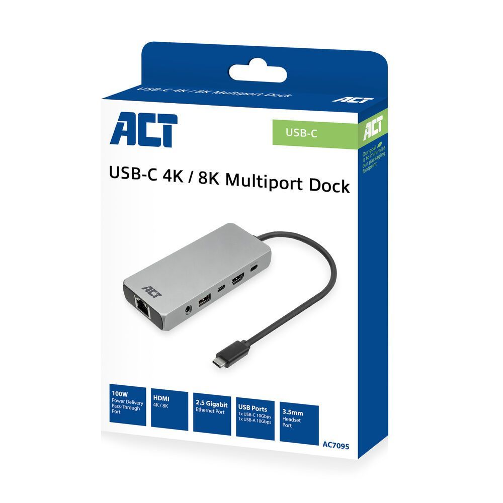 ACT AC7095 USB-C 4K / 8K 60Hz docking station