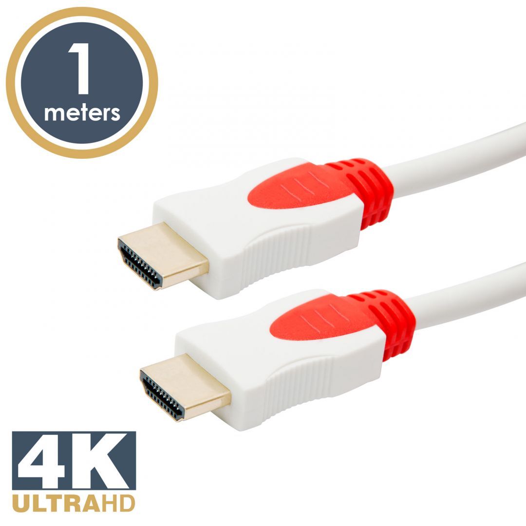 Delight Jelkábel HDMI-HDMI 2.0 3D aranyozott Am/Am 1m White