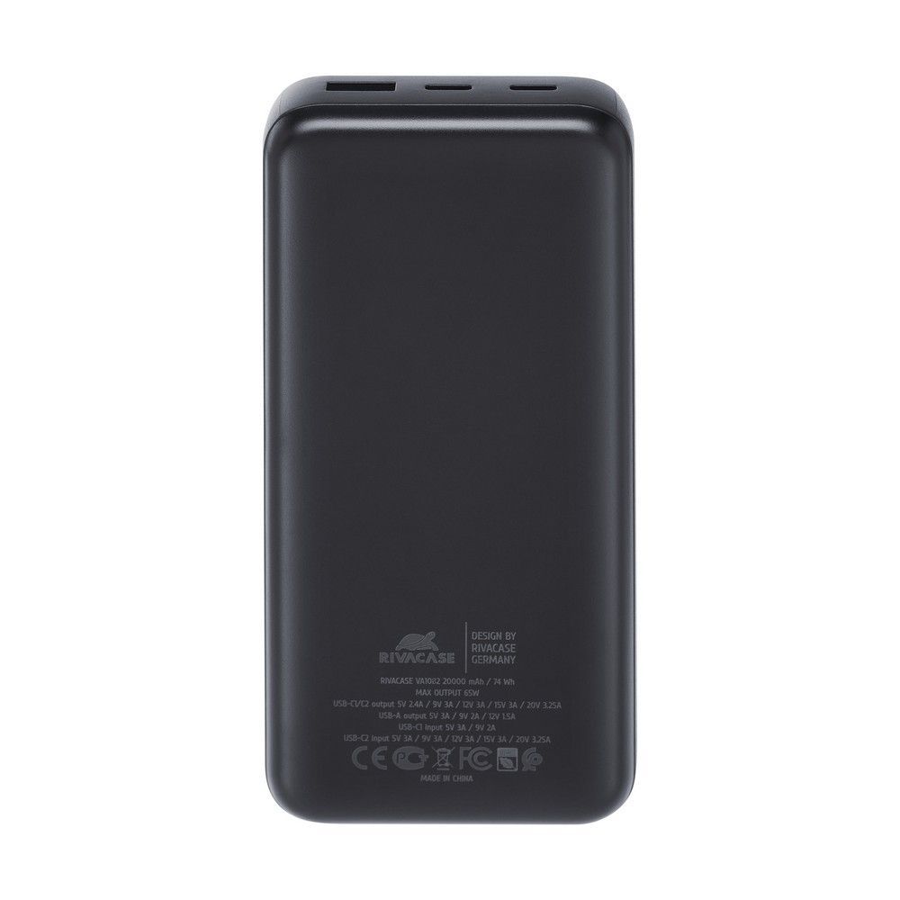 RivaCase VA1082 PD 65W 20000mAh Powerbank Black