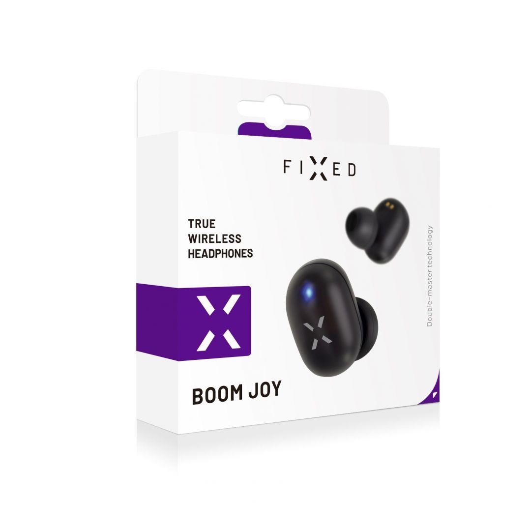 FIXED Boom Joy True Wireless Bluetooth Fejhallgató, Fekete