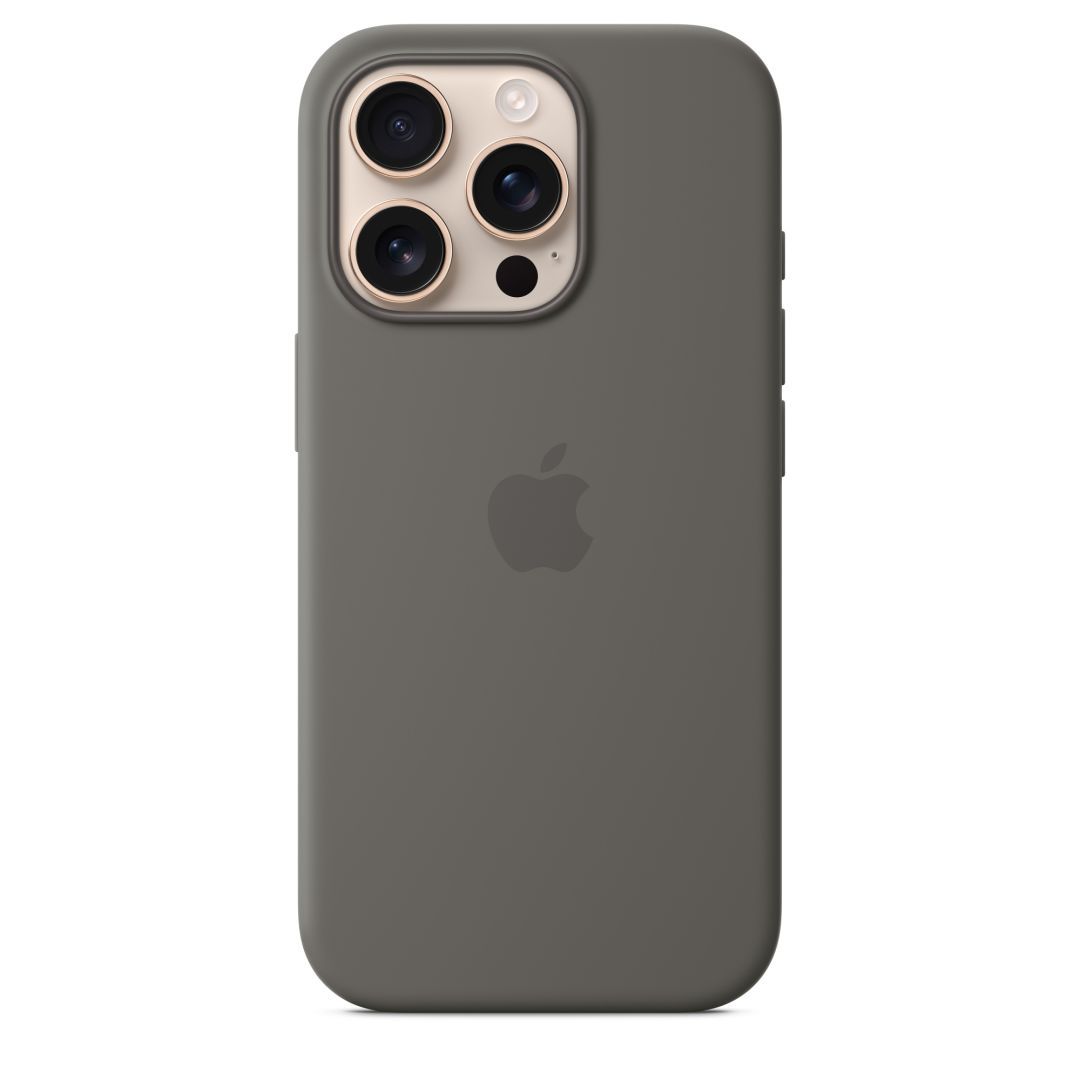 Apple iPhone 16 Pro Silicone Case with MagSafe Stone Gray