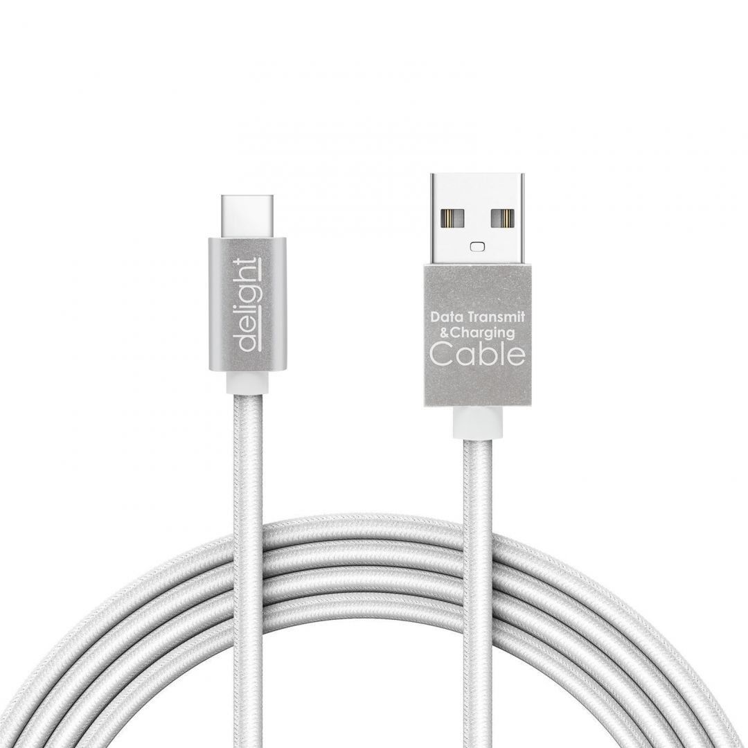 Delight USB Type-C Adatkábel LED 1m White