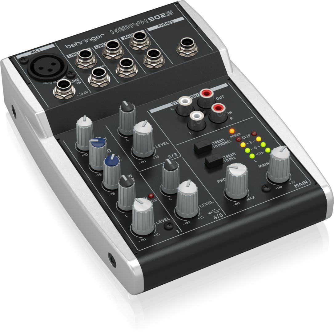 Behringer XENYX 502S Premium Analog 5-Input Mixer with USB Streaming Interface