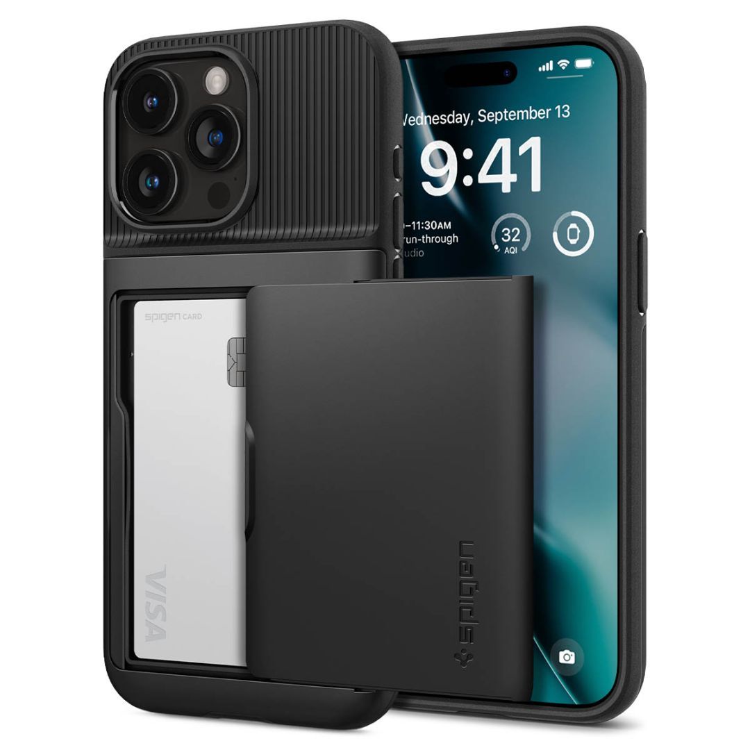 Spigen iPhone 15 Pro Max Case Slim Armor CS Black