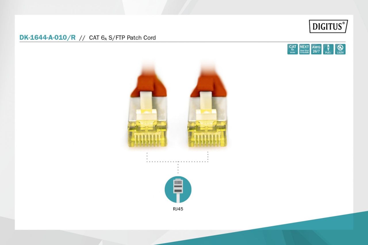 Digitus CAT6A S-FTP Patch Cable 1m Red