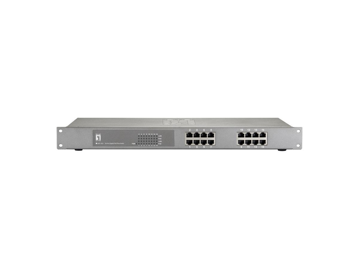 LevelOne GEP-1621 16-Port Gigabit PoE-Plus Switch