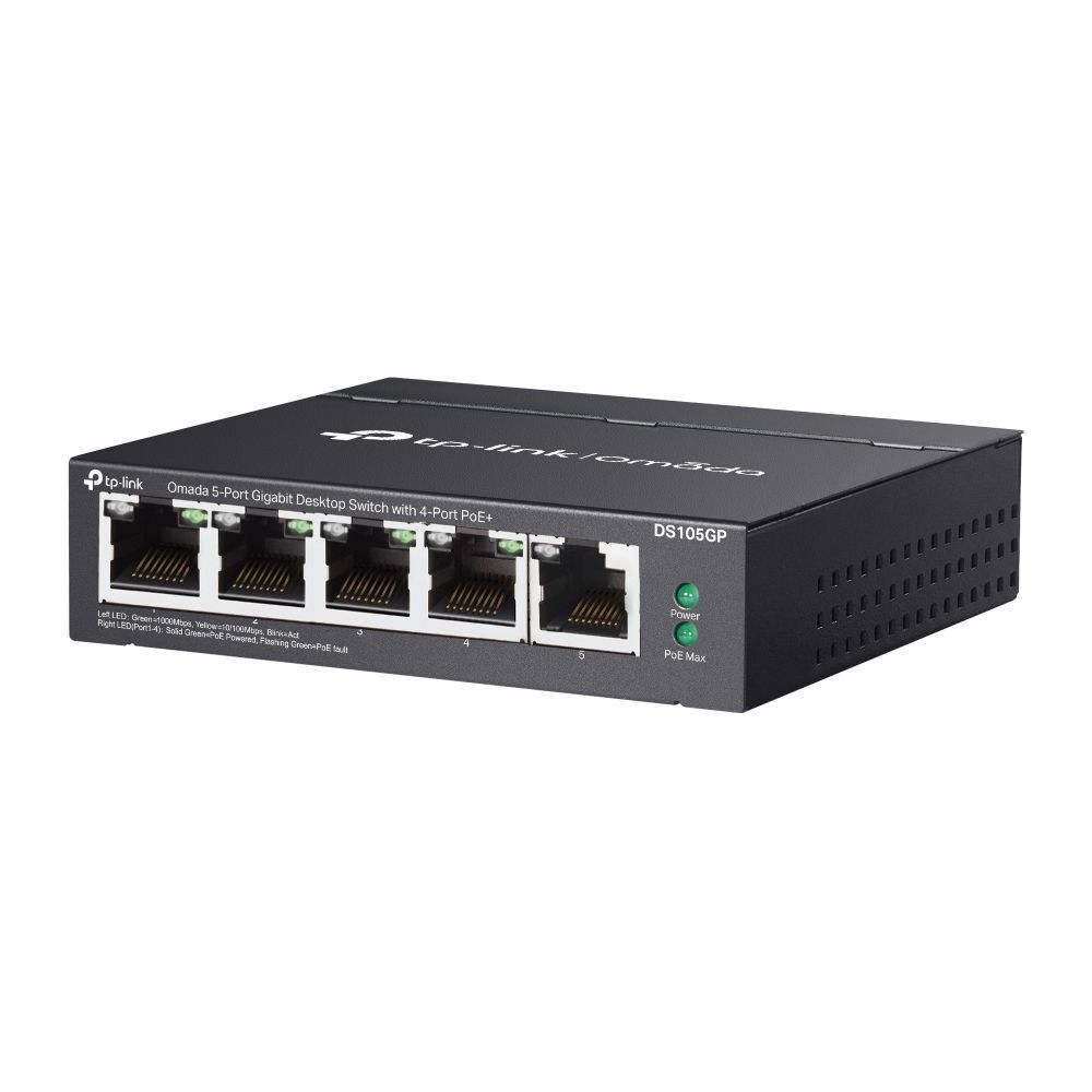 TP-Link DS105GP Omada 5-Port Gigabit Unmanaged Desktop Switch with 4-Port PoE+