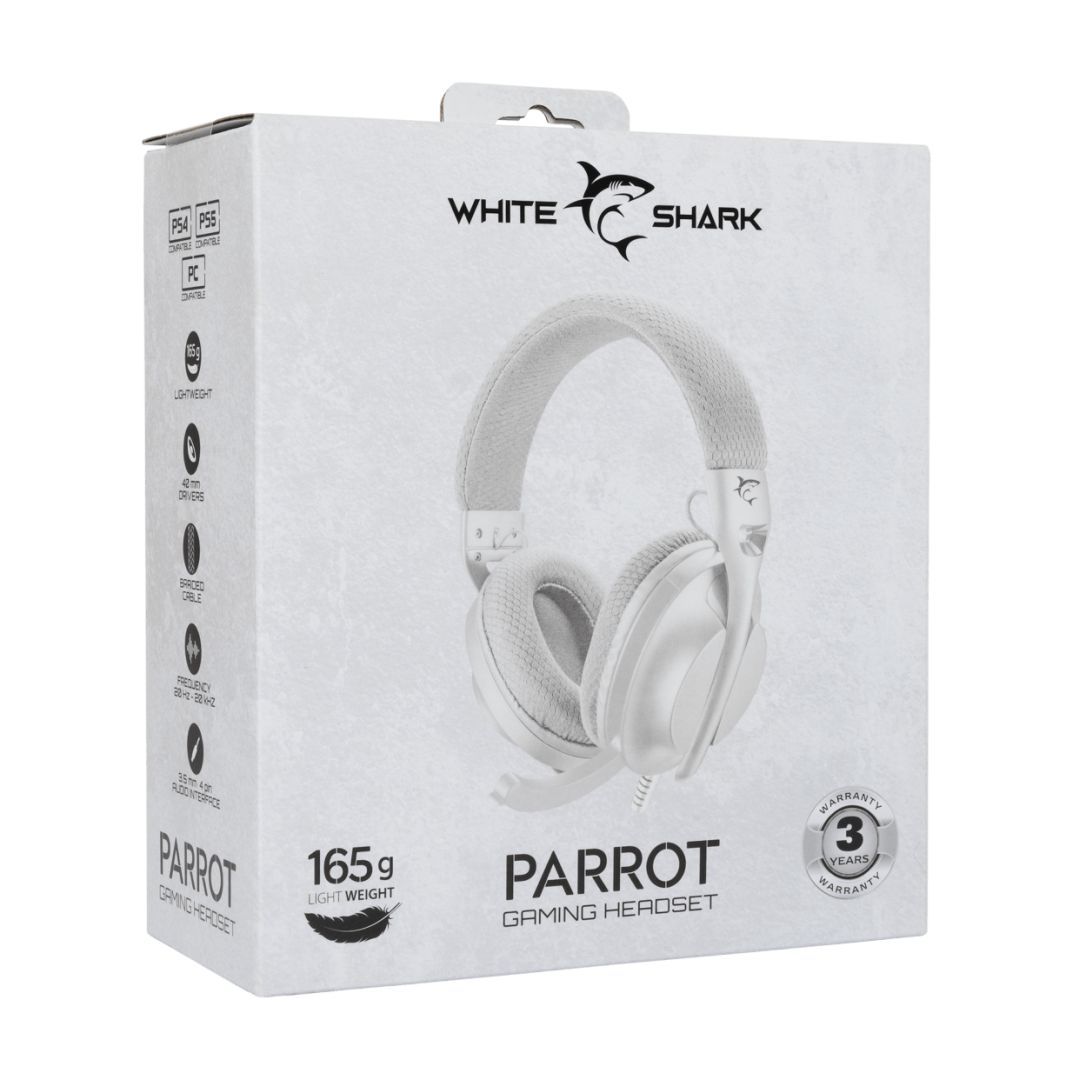 White Shark GH-2440W/G PARROT Gaming headset White/Grey