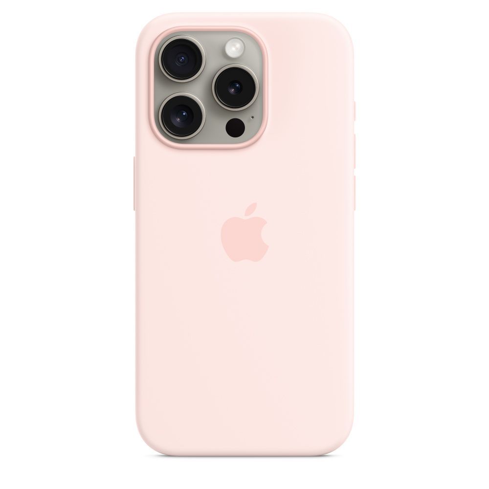 Apple iPhone 15 Pro Silicone Case with MagSafe Light Pink