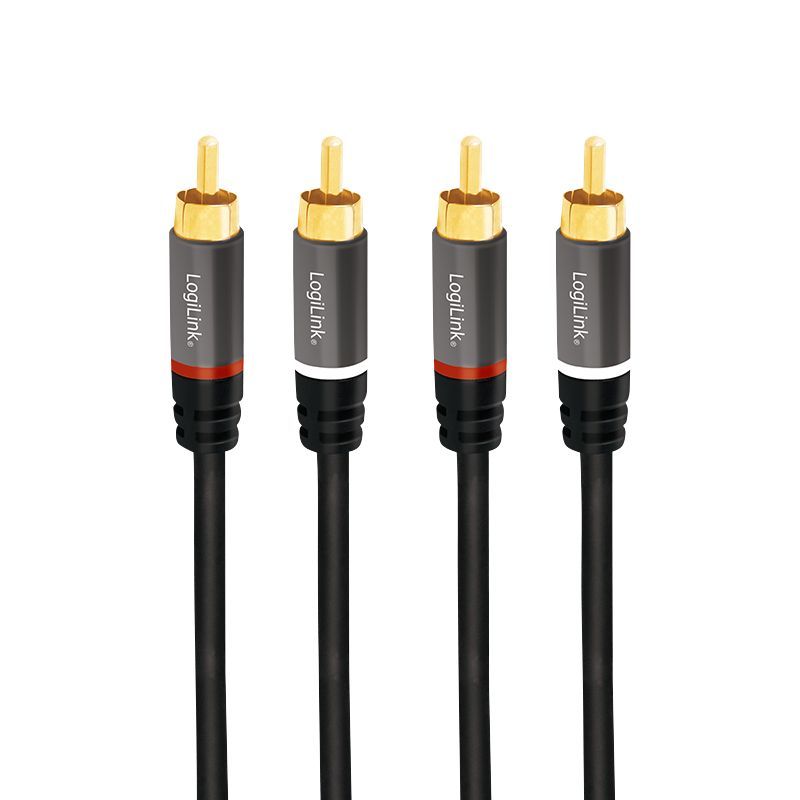 Logilink Audio cable 2xRCA/M to 2xRCA/M metal 10m Black