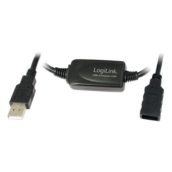 Logilink USB2.0 Extension cable 15m Black