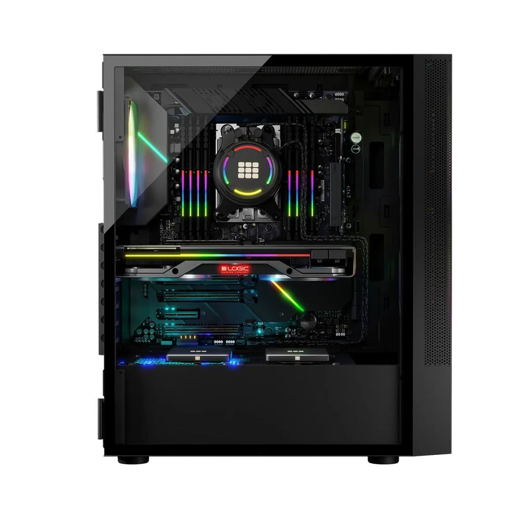 Logic Arya ARGB Tempered Glass Black