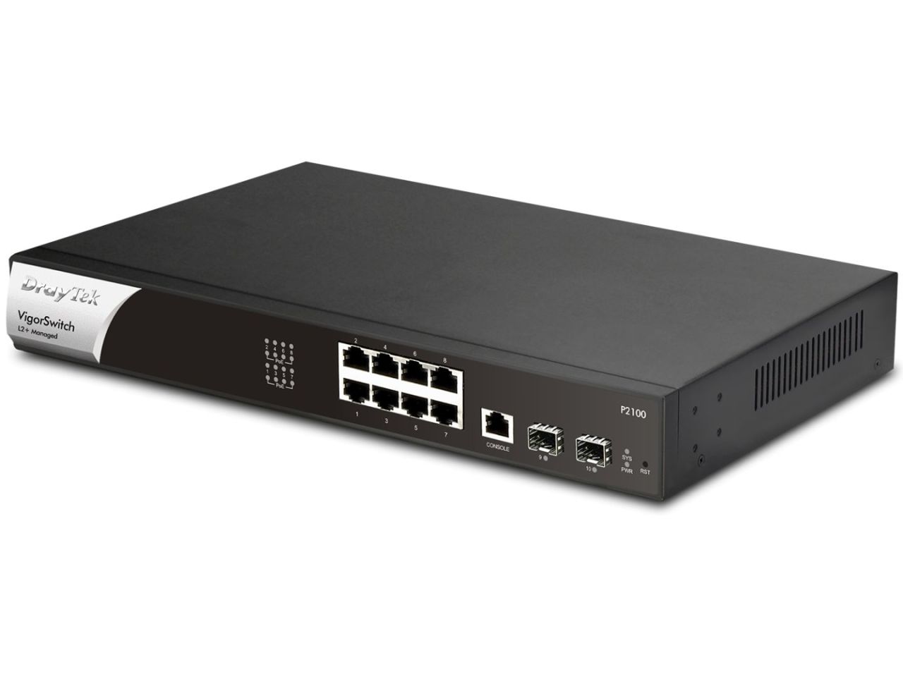 DrayTek VigorSwitch P2100 10-Port Layer 2+ Managed PoE Switch