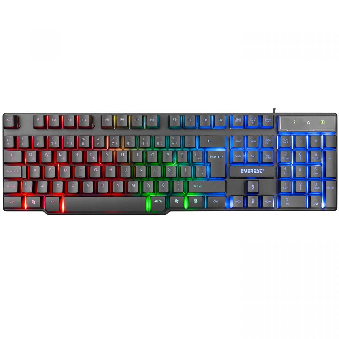 Everest KB-188 Borealis Rainbow RGB Keyboard Black HU