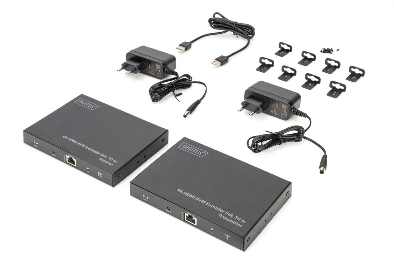 Digitus DS-55513 4K HDMI KVM Extender Set 70m Black