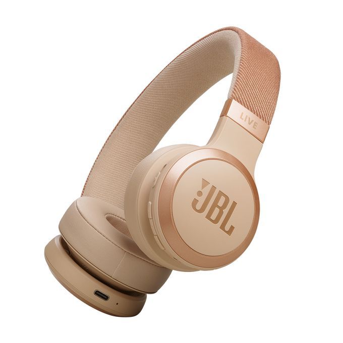 JBL Live 670NC Bluetooth Over-Ear Noise-Cancelling Headset Sand