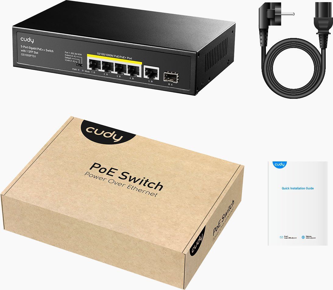 Cudy GS1005PTS1 5-Port PoE Switch Black