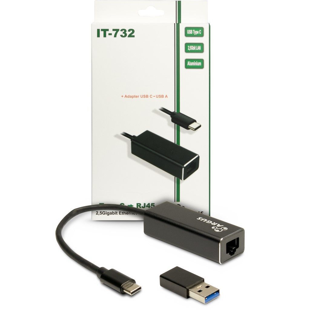 Inter-Tech Argus IT-732 USB-C Gigabit Ethernet Adapter Black