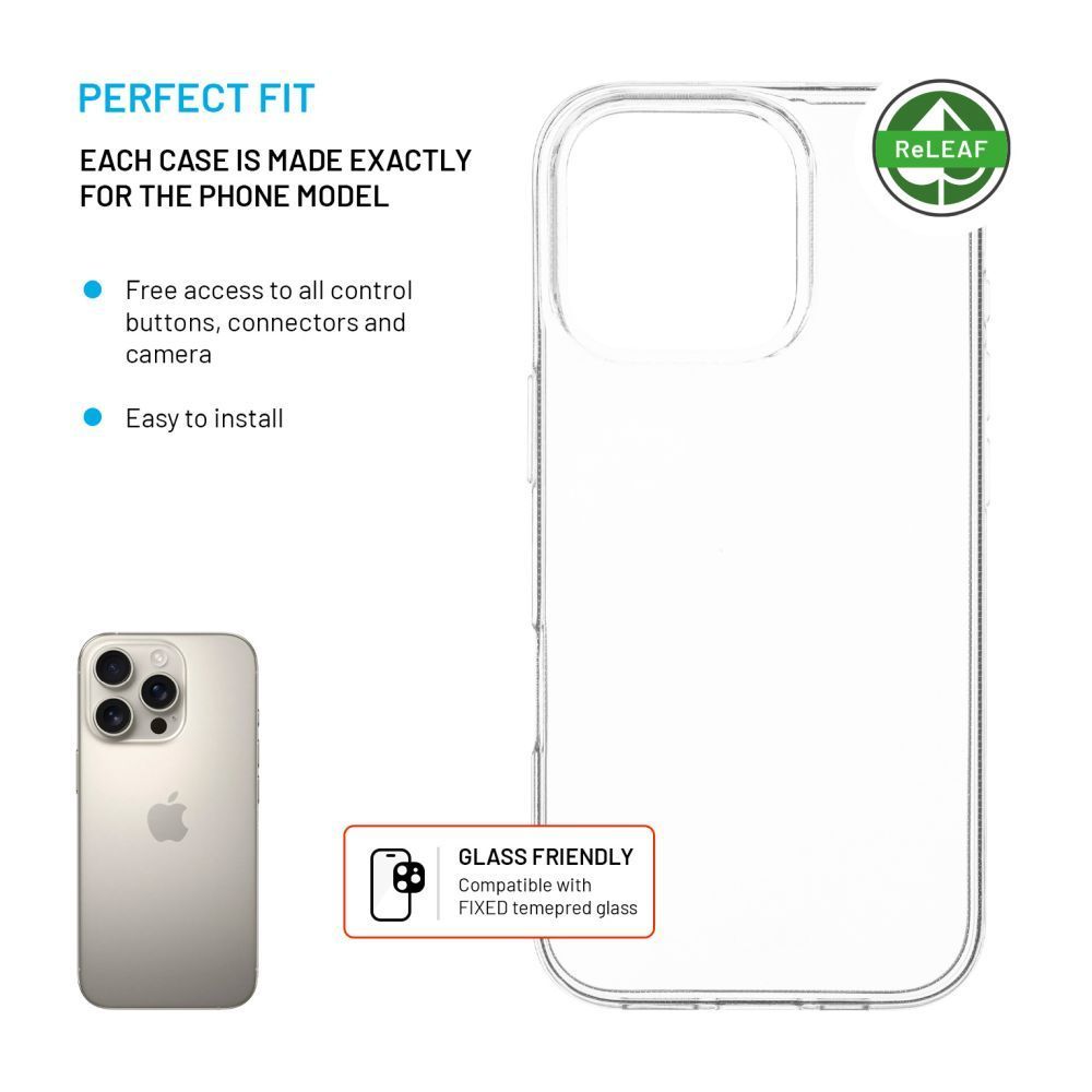 FIXED AntiUV TPU géltok Apple iPhone 16 Pro készülékhez, átlátszó