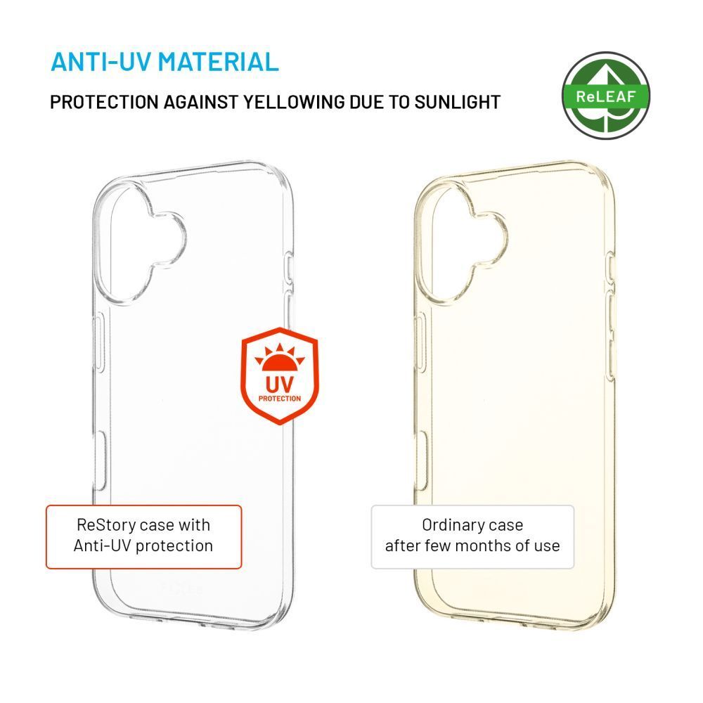 FIXED AntiUV TPU géltok Apple iPhone 16 készülékhez, átlátszó