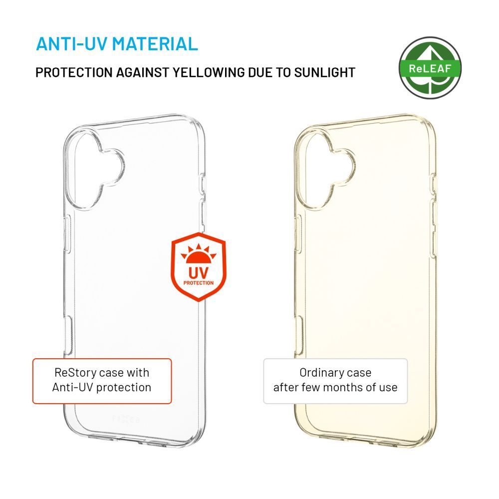 FIXED AntiUV TPU géltok Apple iPhone 16 Plus készülékhez, átlátszó