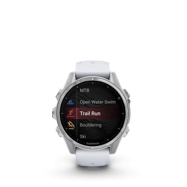 Garmin fenix 8 Silver with Whitestone Silicone Band