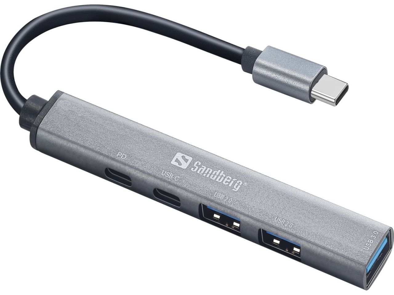 Sandberg USB-C to 3xUSB-A+2xUSB-C SAVER Silver