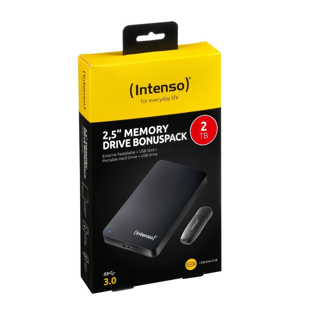 Intenso 2TB 2,5" USB3.0 Memory Drive Black + 32GB USB Stick