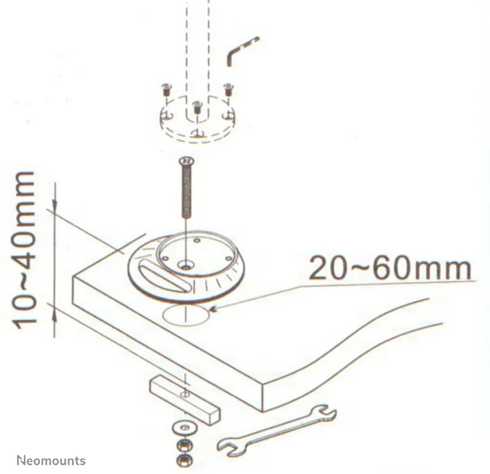 Neomounts FPMA-D9GROMMET desk mount grommet plate Silver