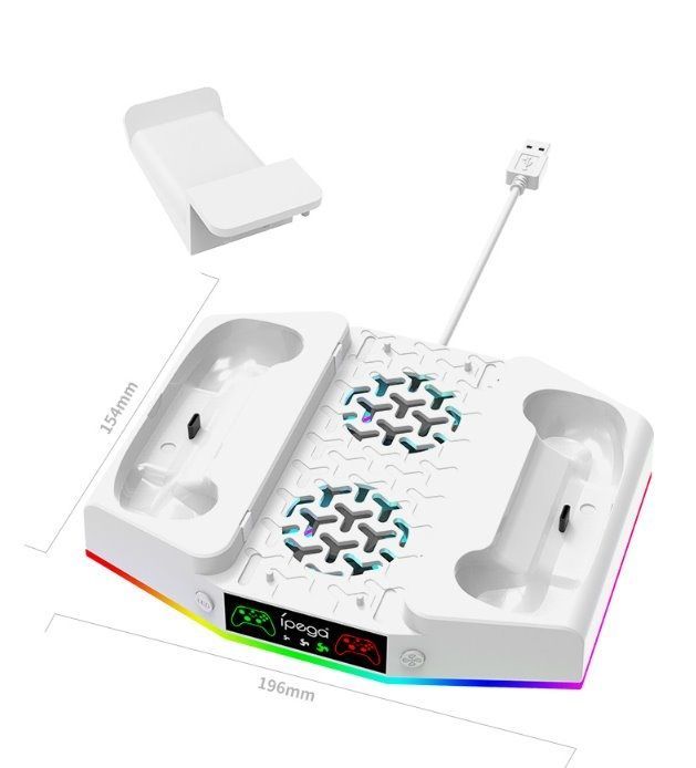 Ipega XBS011S Xbox Series S asztali tartó és hűtő + 2 db akku White