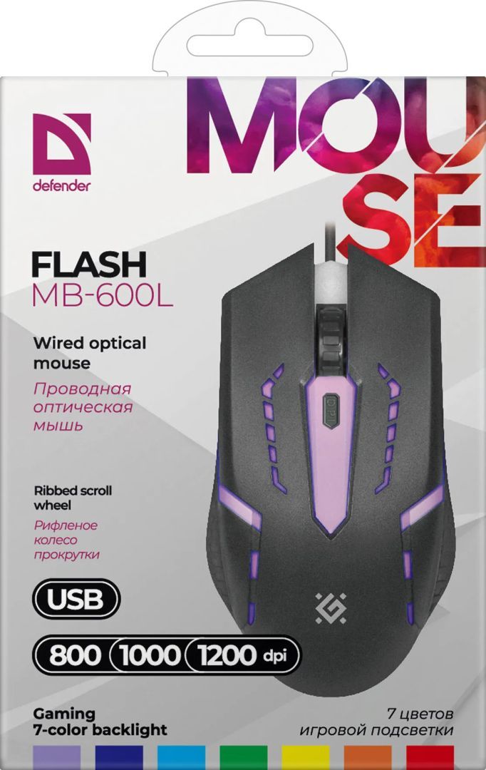 Defender MB-600L Flash RGB Gaming Mouse Black