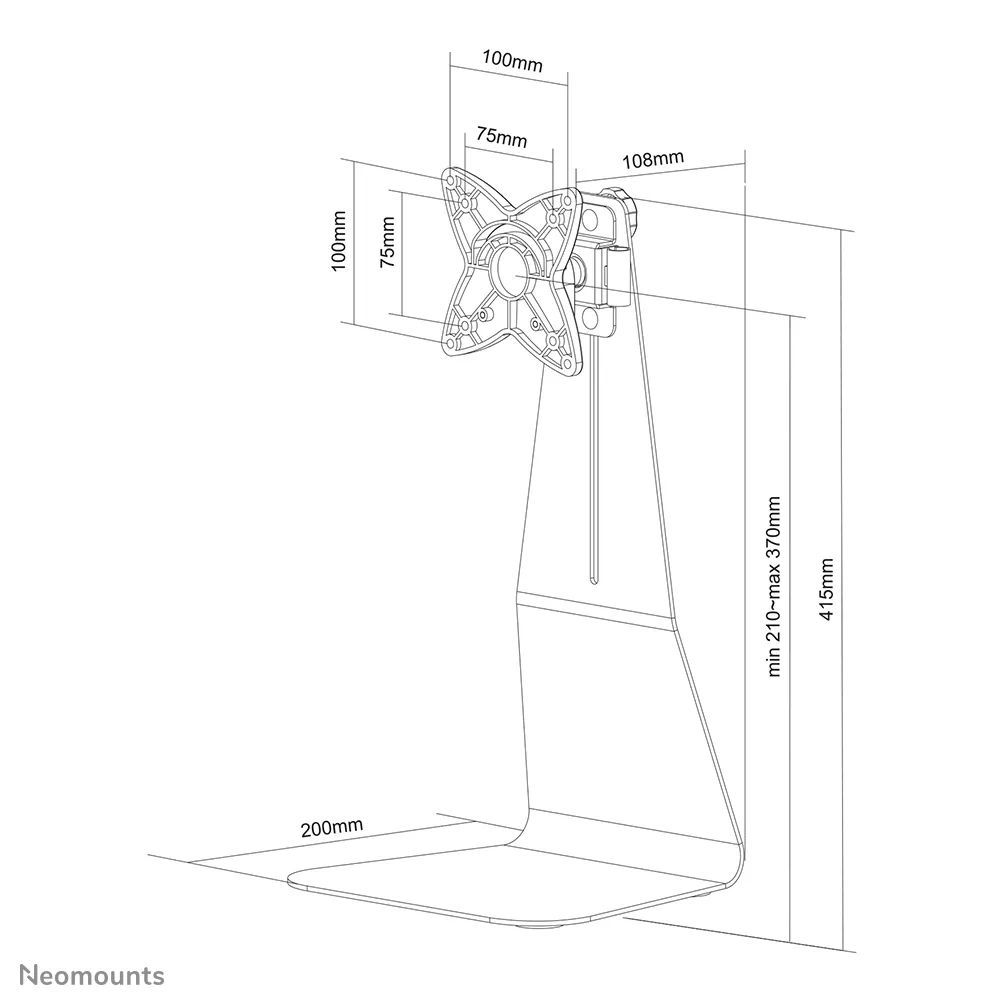 Neomounts FPMA-D800 Stylish Tilt/Turn/Rotate Desk Stand for 10"-27" Silver