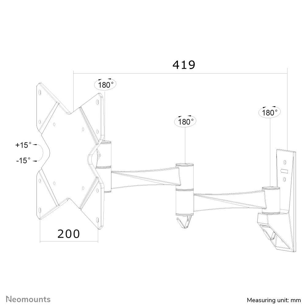 Neomounts FPMA-W835 TV/Monitor Wall Mount (Full Motion) for 10"-40" Black