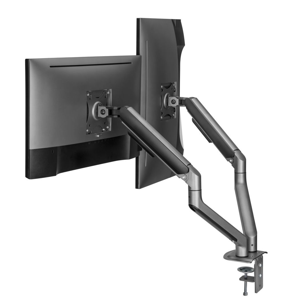 Gembird MA-DA2-05 Desk mounted adjustable double monitor arm 17"-32" Space Grey