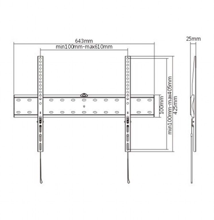 Gembird WM-70F-01 Fixed TV Wall Mount 37”-70” Black