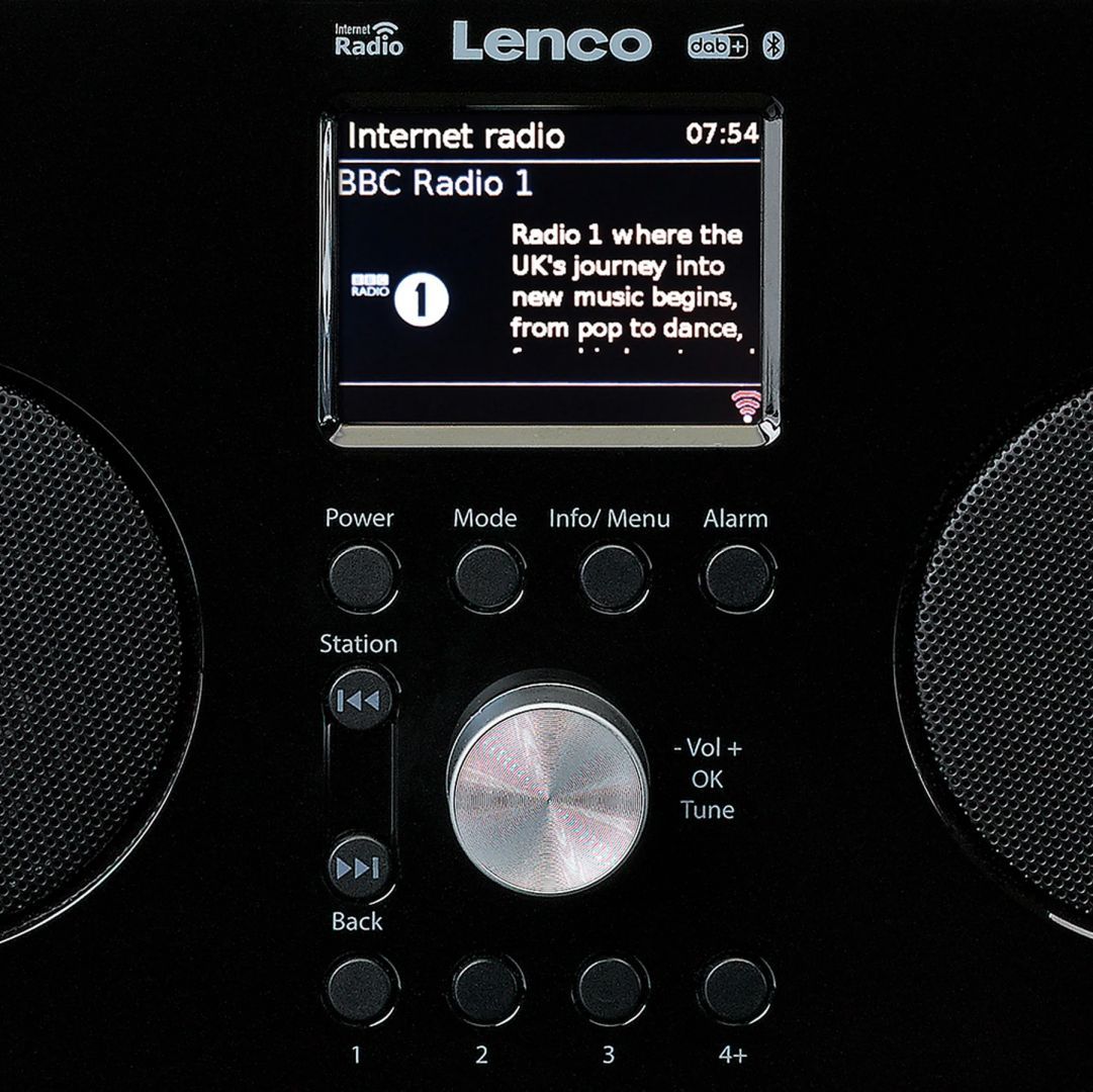 Lenco PIR-645WH Internet DAB FM RADIO Bluetooth Black