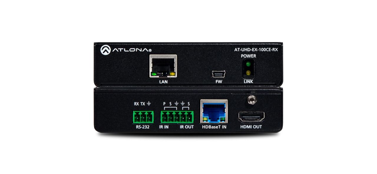 ATLONA AT-UHD-EX-70C-RX 4K/UHD HDMI Over HDBaseT Receiver with Control and PoE