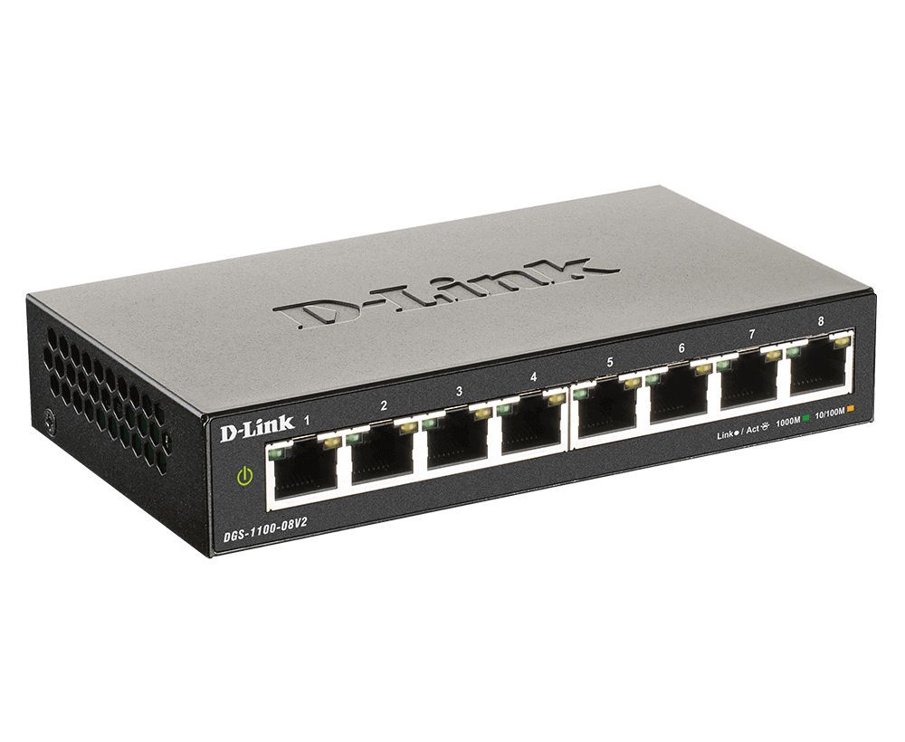 D-Link DGS-1100-08V2 8-Port Gigabit Smart Managed Switch