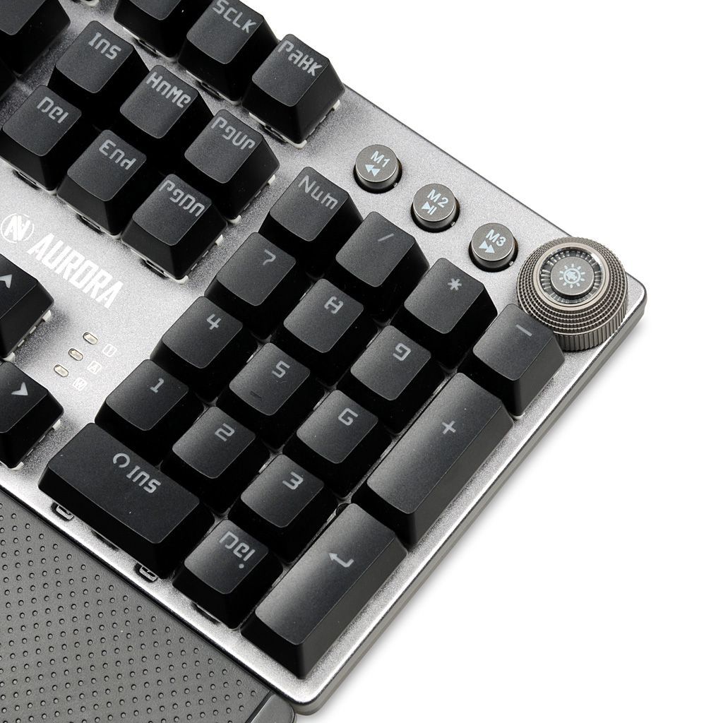 iBox Aurora K-3 Mechanical KRGD Brown Switch Gaming Keyboard Silver US