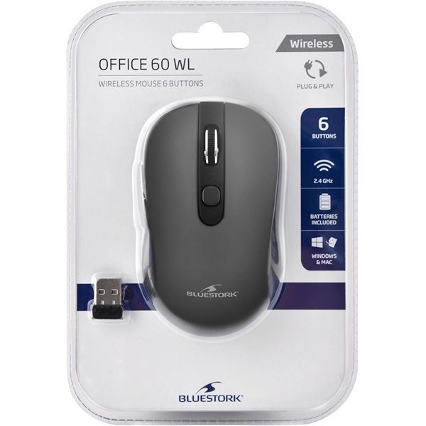 Bluestork M-WL-OFF60-GREY Wireless Mouse Grey