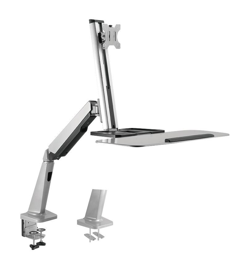 Logilink BP0040 13"-32" Sit-Stand Workstation Monitor Desk Mount Silver