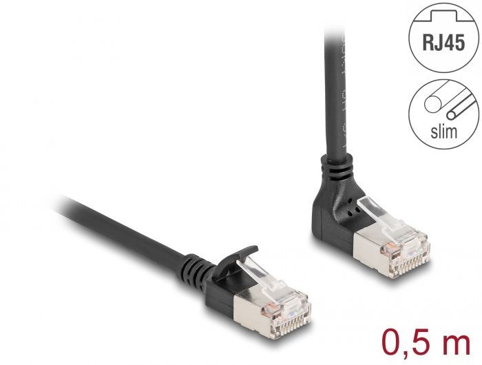 DeLock CAT6A S-FTP Patch Cable 0,5m Black