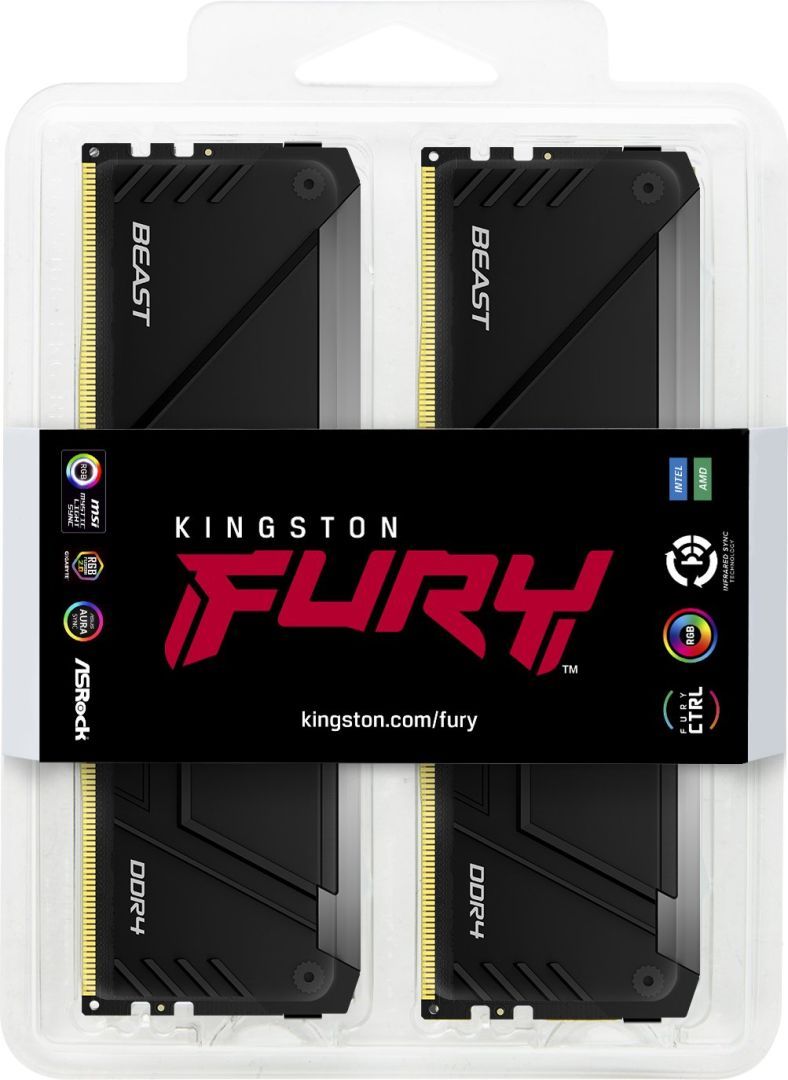 Kingston 8GB DDR4 3600MHz Fury Beast RGB Black