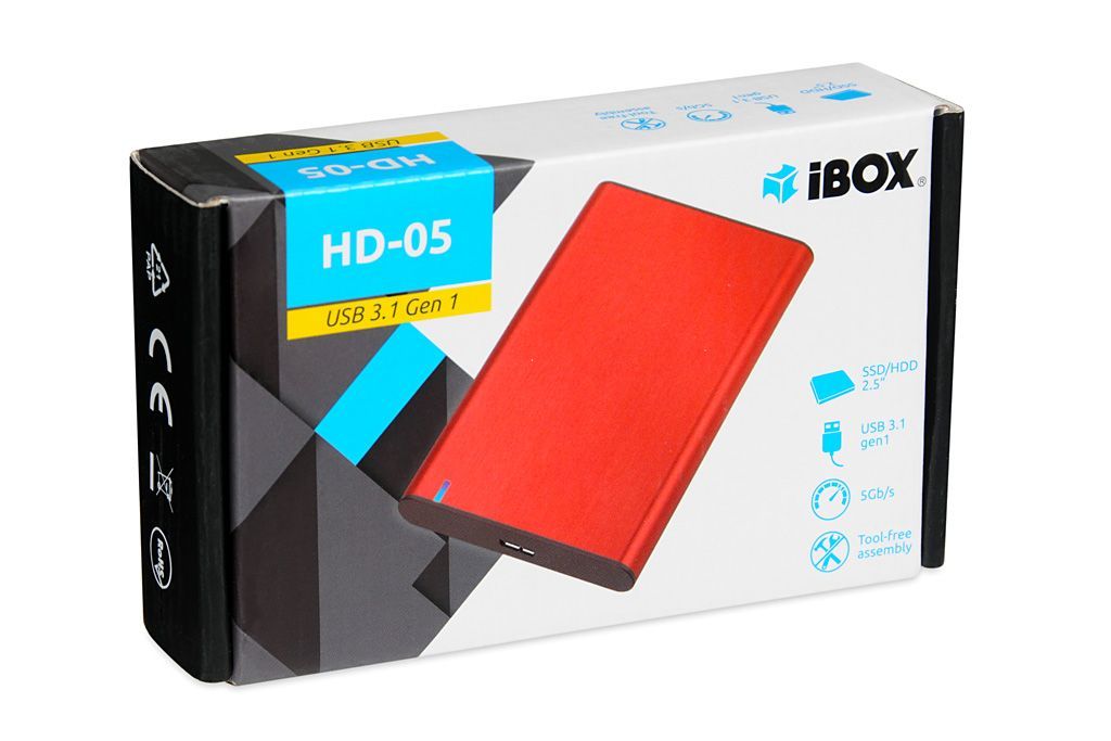 iBox HD-05 2,5" HDD/SSD Enclosure Red