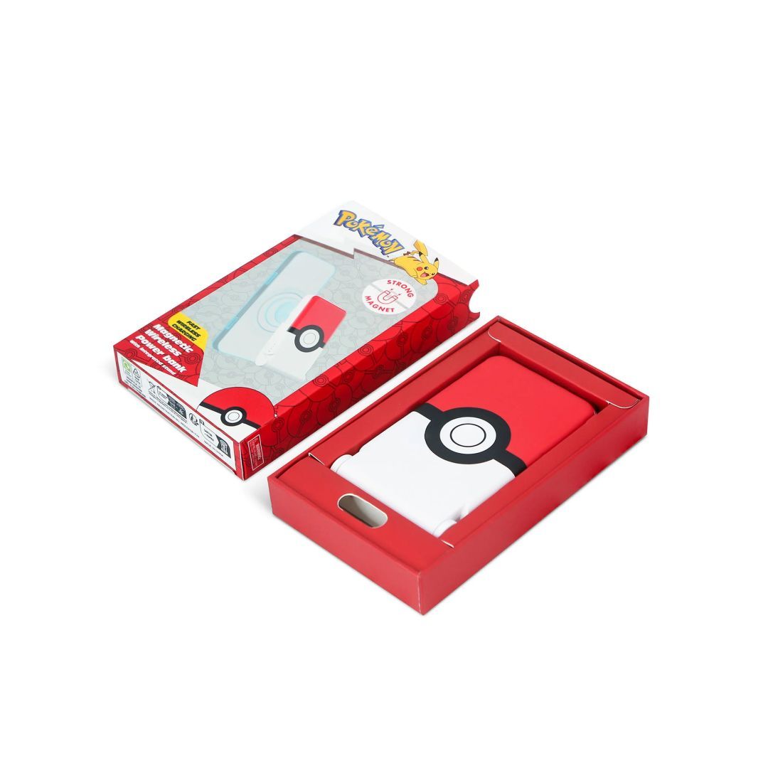 OTL Technologies Pokémon Pokéball 5000mAh Magnetic Wireless PowerBank Red